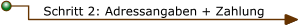 Bestellung Schritt 2: Adressangaben, Zahlung und Versand